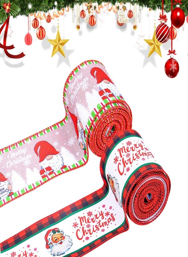 squishy Christmas Ribbon, 10M Red Green Plaid Snowflake Burlap Roll for Gift Wrapping, Christmas Tree Decor, DIY Holiday Crafts, Party Decoration (red (B)) - Image 1